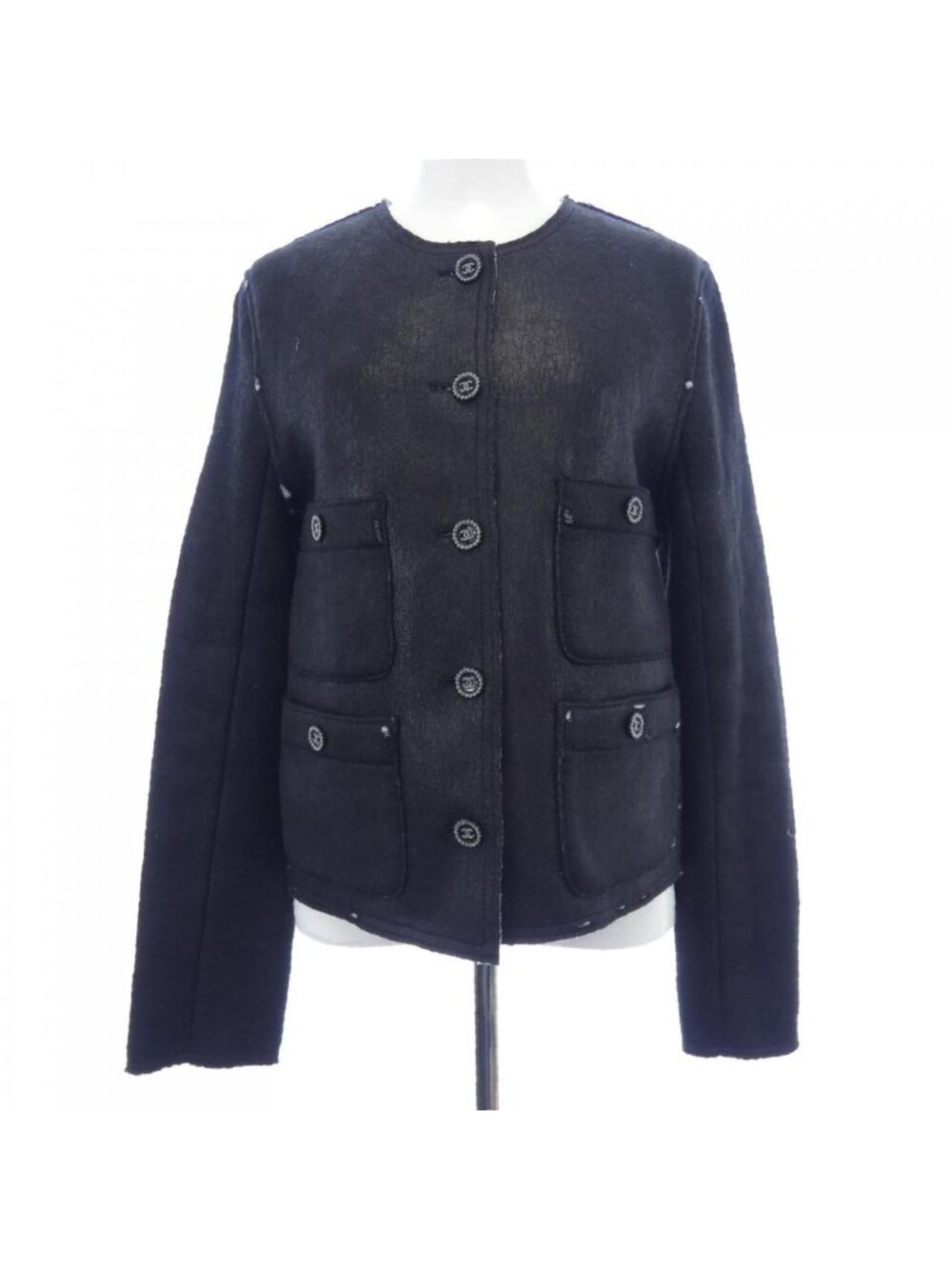 Chanel Collarless Jacket Black